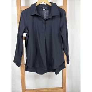 NWT Ever Sassy Black Button 3/4 Sleeves High Low Hem Top #1152 Size SMALL